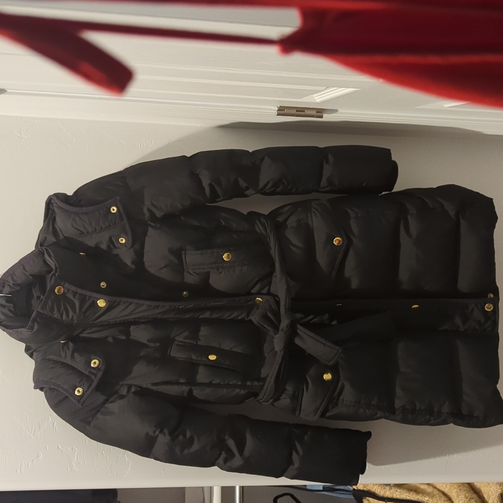 JCrew coat. Black. Size XS